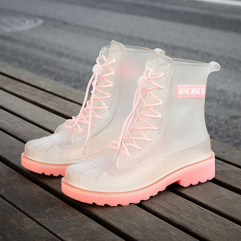 Summer Women Rain Boots Fashion Waterproof Shoes Woman Non-slip Transparent Boots Female Outdoor Girl's Shoes