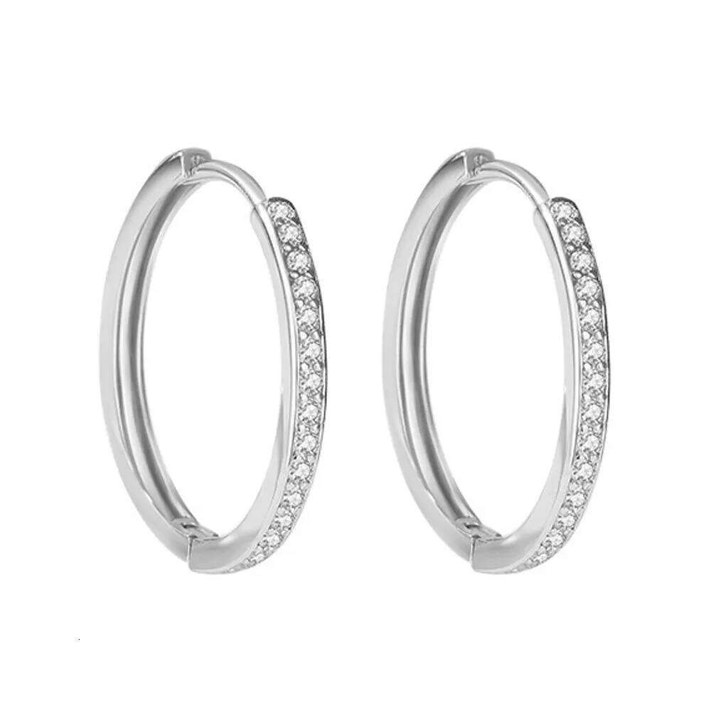 925 Sterling Silver Single Row Diamond Earrings Women's Fashion Simple Birthday Party Wedding Anniversary Jewelry Gift