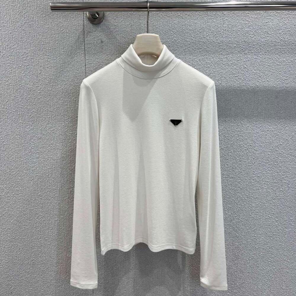 Designer 2026 Autumn Winter New Women's High Neck Long Sleeve Base Shirt Slim Fit Versatile Top 5255