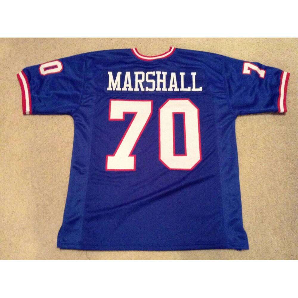 CUSTOM Sewn Stitched Leonard Marshall Blue Football Jersey Add any name number size XS-5XL 6XL