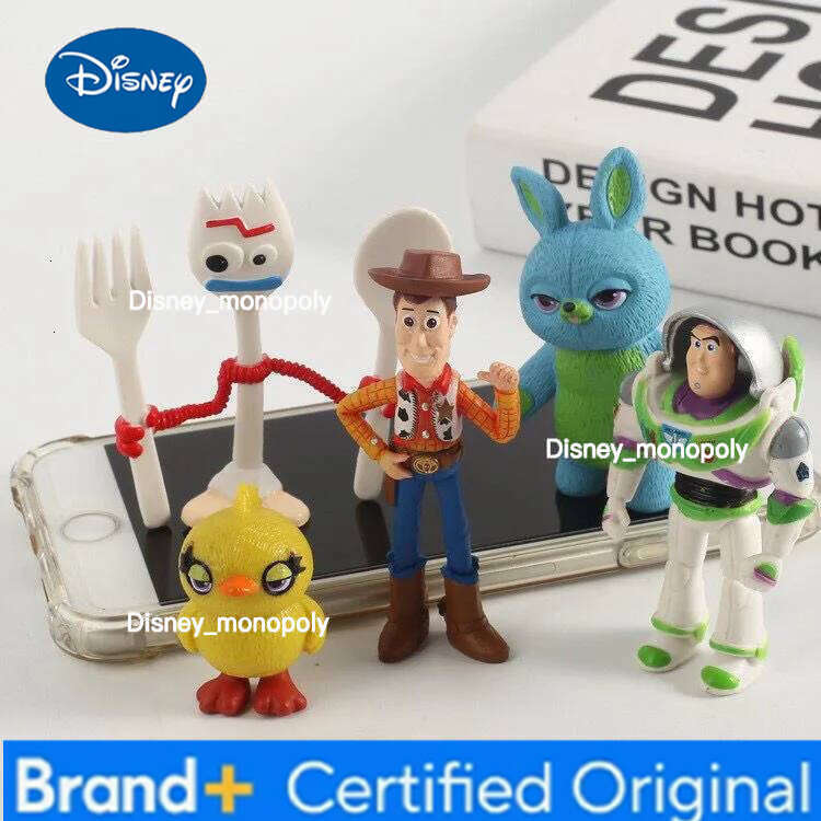 Disney 7Pcs/Set Story 4 Action Figures Toy Woody Jessie Buzz Lightyear Forky Pig Bear Figura Model Doll Figurine Boy Christmas Gift H260105 H260105