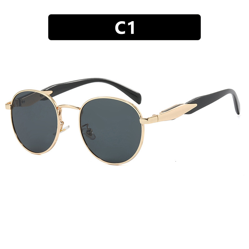 Fashionable Round-frame Designer Sunglasses New Fashionable Metal Sunglasses In 2025 Vintage-style Women's Sunglasses Classic Men's Sunglass