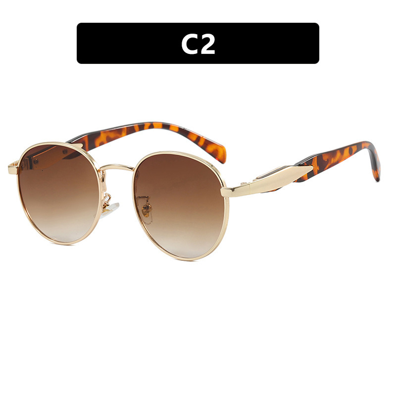 Fashionable Round-frame Designer Sunglasses New Fashionable Metal Sunglasses In 2025 Vintage-style Women's Sunglasses Classic Men's Sunglass
