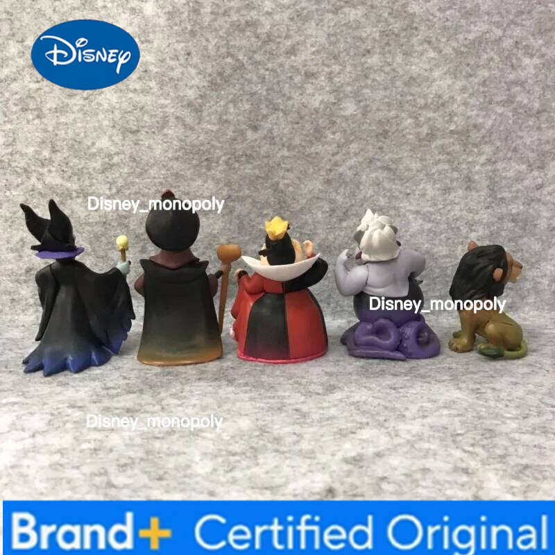 Disney 5pcs Villains Action Figures Toys Lion King Scar Ursula Jafar Maleficent Red Heart Queen Anime Figure Pvc Model Doll Gift H260105 H260105