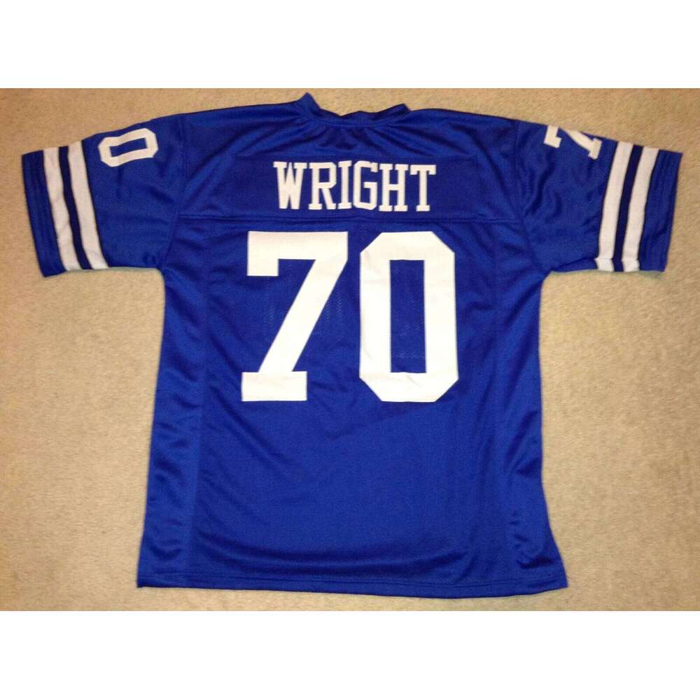 CUSTOM Sewn Stitched Rayfield Wright Blue Football Jersey Add any name number size XS-5XL 6XL