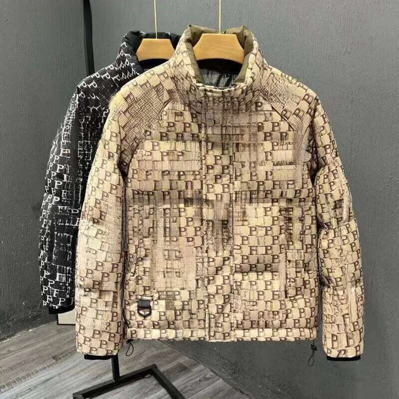 New Arrival Top Fashion Appliques Autumn And Winter Large Embroidery Letters Warm Coat Casual Down Jacket Men