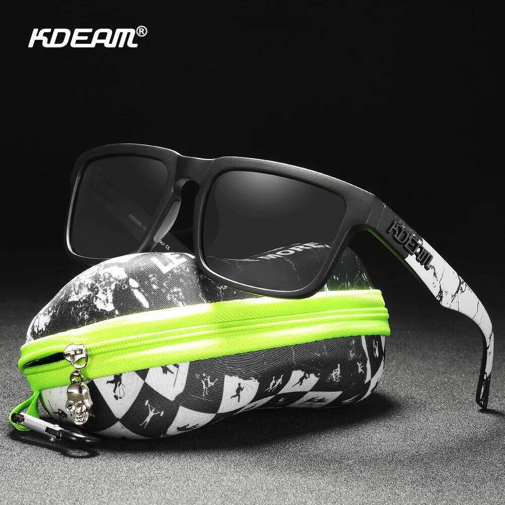 KDEAM All Black Men's Sunglasses Polarized And UV400 Protection Lens Driving Fishing Glasses Mirror With Complete Package XJ260105