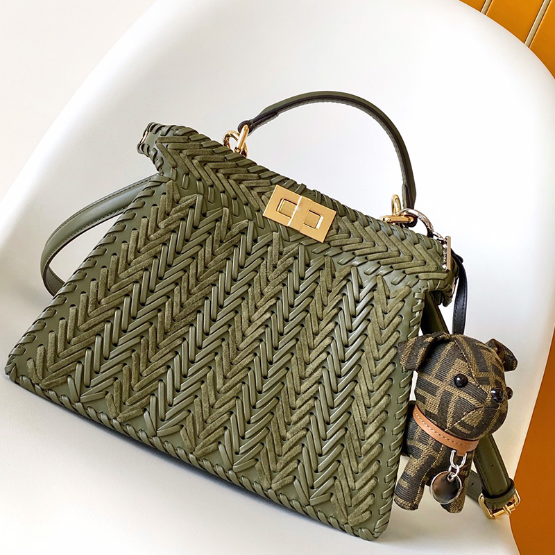 Designer Luxury Peekaboo Green Tote Woven Classic Leather Versatile Single Handle Handbag Cute Elegant Casual Underarm Bag Letter Detail Comfortable Daily Outfit