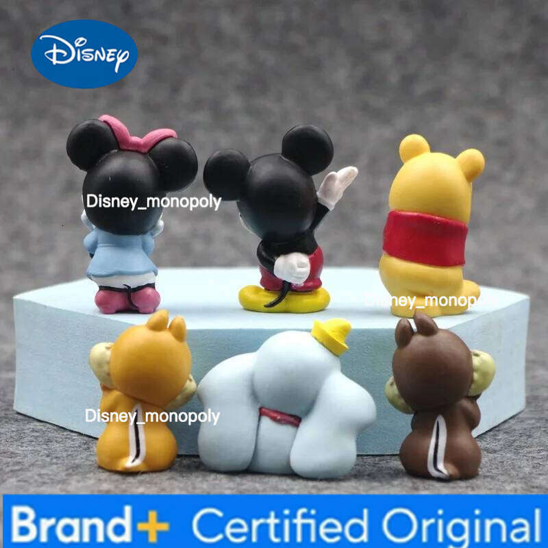 Disney 6Pcs Anime Mickey Mouse Action Figure Minnie Pooh Bear Dumbo Kawaii Cartoon Doll PVC Collectible Model GK Toy Kids Gift H260105
