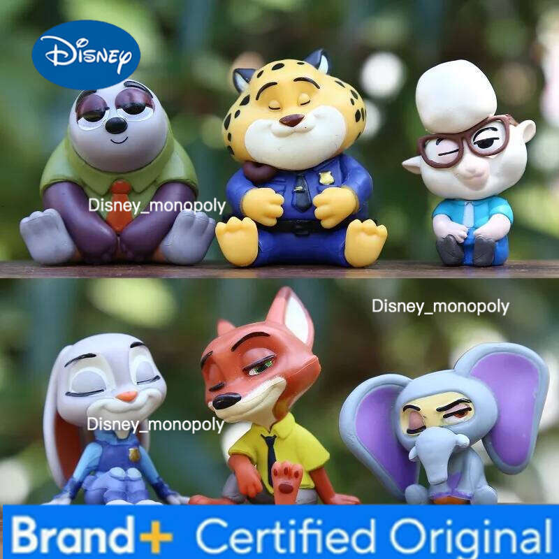 Disney 6Pcs/Set Zootopia Action Judy Nick Figurine Cartoon Anime Figures Doll Home Decoration Toy Kids Christmas Gifts H260105 H260105