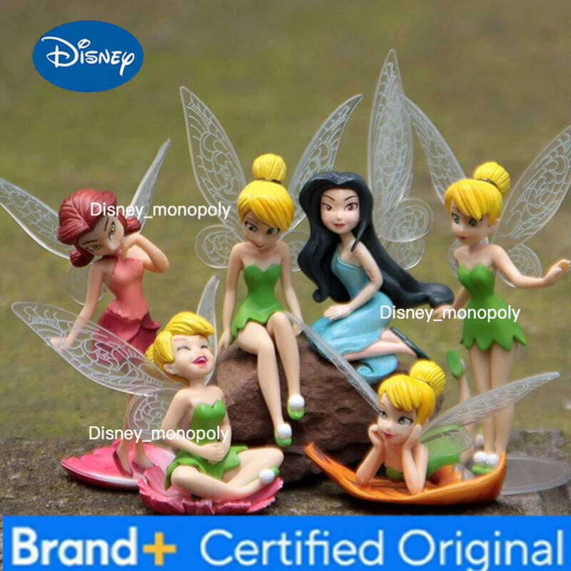 Disney Tinker Bell 6pcs Set PVC Action Figures Fairy Tales Toys Collectible Anime Dolls for Kids Girls Doll Gifts H260105