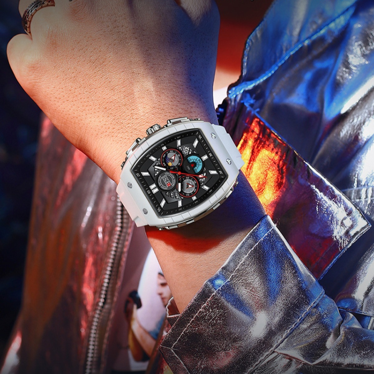 2026 Luxury Watch Men Anti-scratch Tonneau Waterproof Multi-Function Watch Trendy Calendar 3-eyes 6-pin Watch Original Watch Design Watch Factory Dire