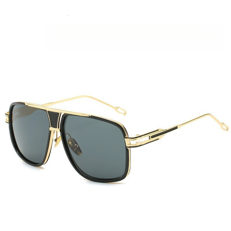 2025 Designer Trendy Men's Sunglasses Fashionable Luxury Metal Women's Large Frame Couple Pilot Sunglasses Vintage Sunglasses Round Face Sun