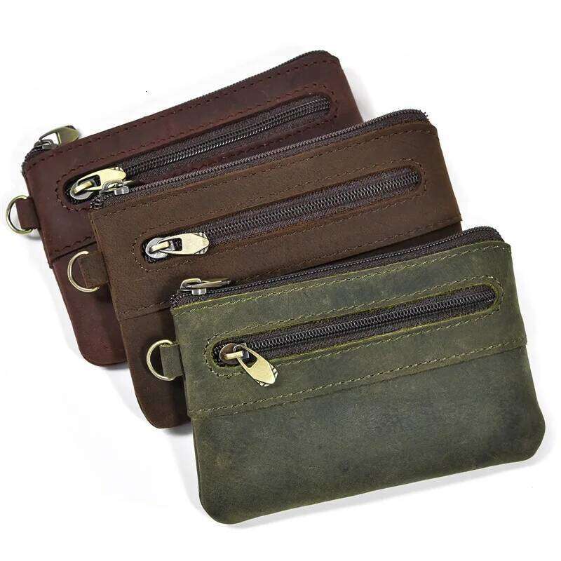 Genuine Short Wallet for Coins Men Women Card Holder Wallets Male Female Little Leather Coin Purse