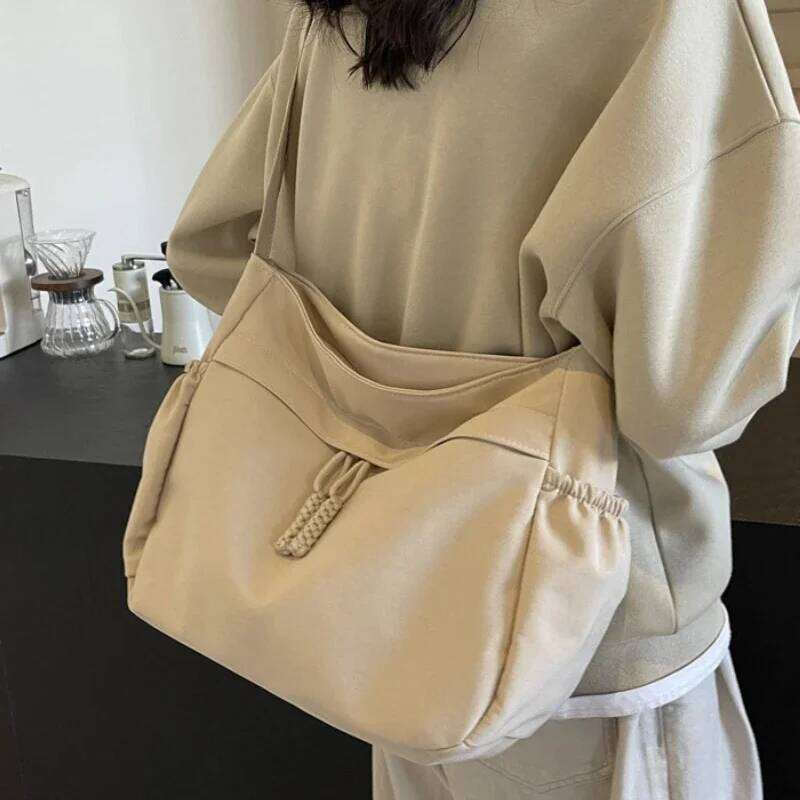 Nylon Hobos Crossbody Casual Zipper Women's Bags 2026 Fashion High Capacity Solid Color Single Shoulder Totes Bag