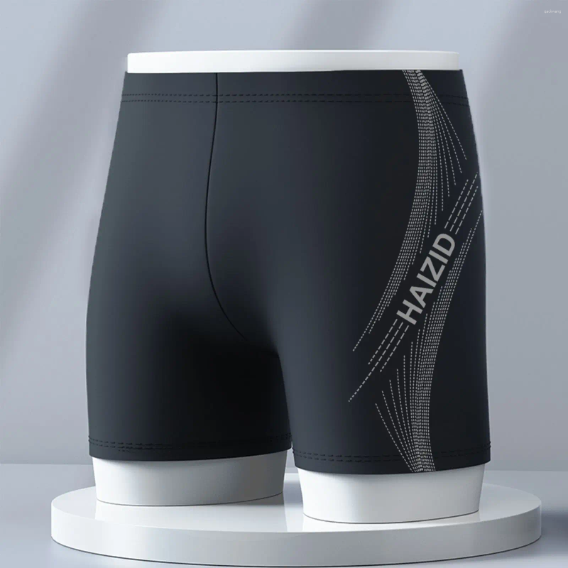 Men's Swimwear Swimming Trunks Quick Dry Elasic High Waist Beach Boxer Shorts Slim Fit Breathable Surfing Bathing Z260313