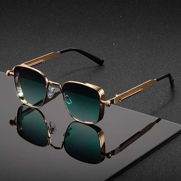 New Vintage Square Small Sunglasses Women Luxury Brand Metal Frame Sun Glasses Rectangle Driving Eyeglasses Fishing Eyewear Men Liuyuemoshang
