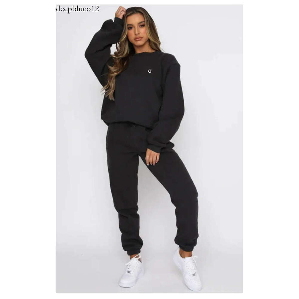 Alonessities women Tracksuit Women Sporty Fiess Set Tracksuit Letters Print Sleeve Bandage Tops And Skinny Long Sweat Pants Matching Sets Club Outfit Suit 88b