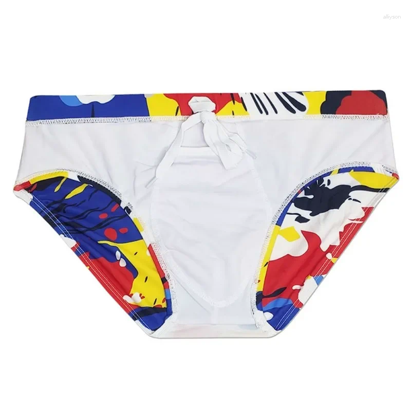 Men's Swimwear Men Artistic Printing Swimming Trunks Briefs Bikini Board Surf Shorts Boxer Swimsuits Waterproof Beach Sports Underwear Z260314