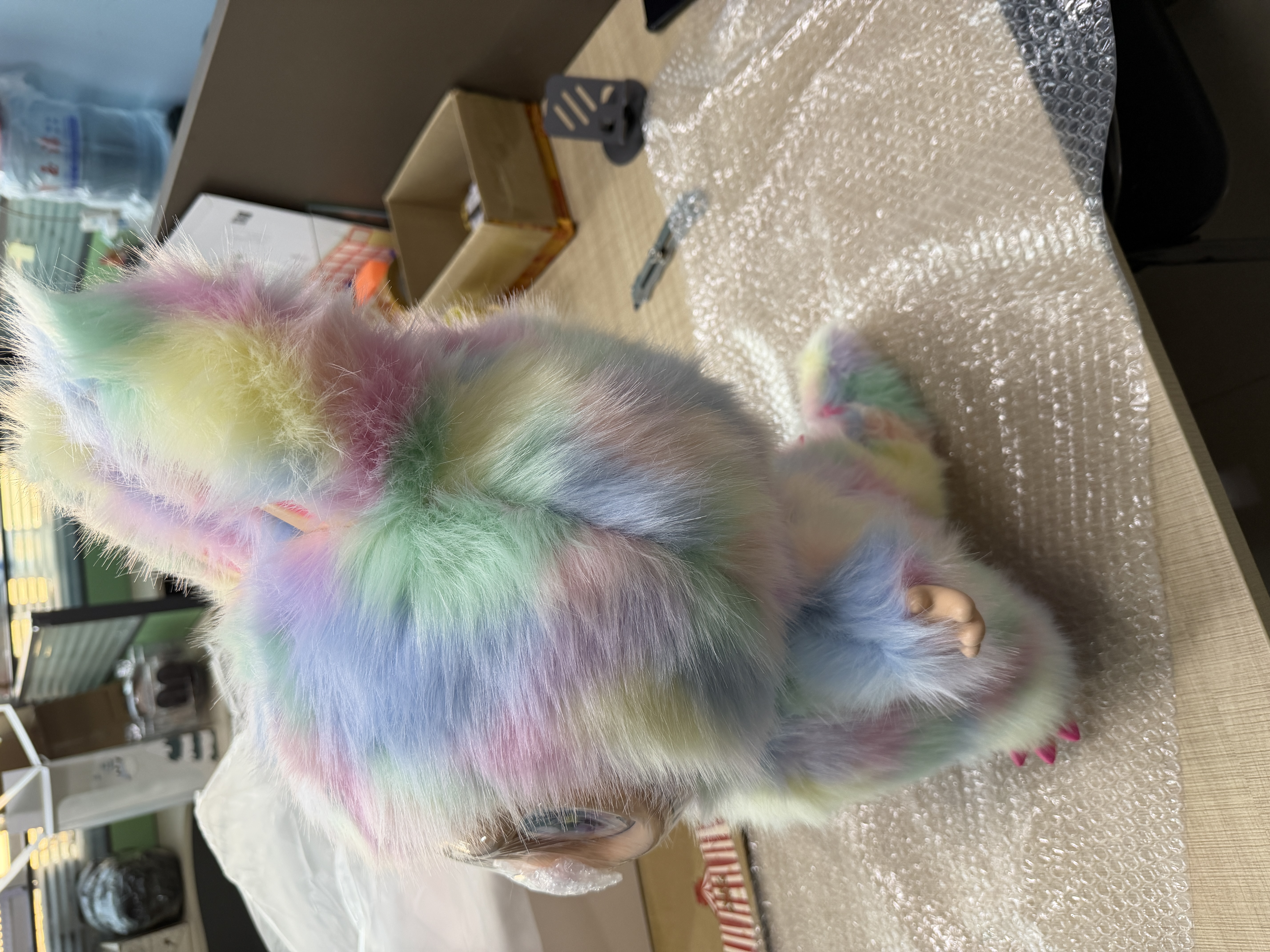 58cm Jumbo for Monsters ZIMOMO I Found You Rainbow Labubu Angel Clouds Large Plush Toy QIAOWANTONG