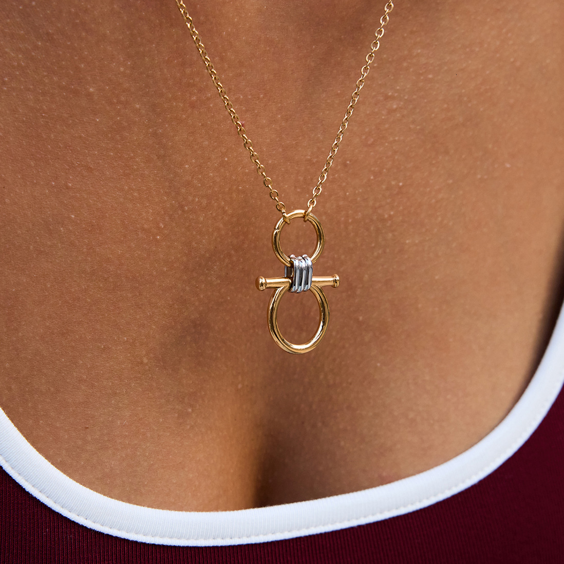 Cross-Border Original Color-Block Titanium Necklace for Women, Light Luxury High-End Earrings, Stainless Steel Bracelet, Non-Fading Jewelry