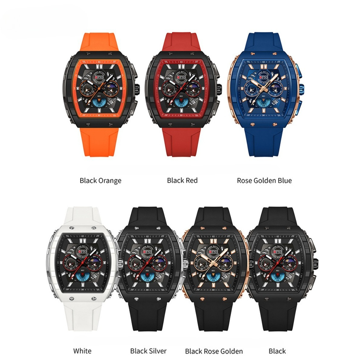 2026 Luxury Watch Men Anti-scratch Tonneau Waterproof Multi-Function Watch Trendy Calendar 3-eyes 6-pin Watch Original Watch Design Watch Factory Dire