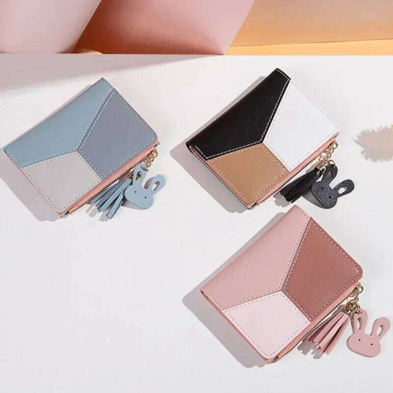 2025 New PU Women's Wallet Made of Leather Women Card Holder Foldable Portable Lady Coin Purses