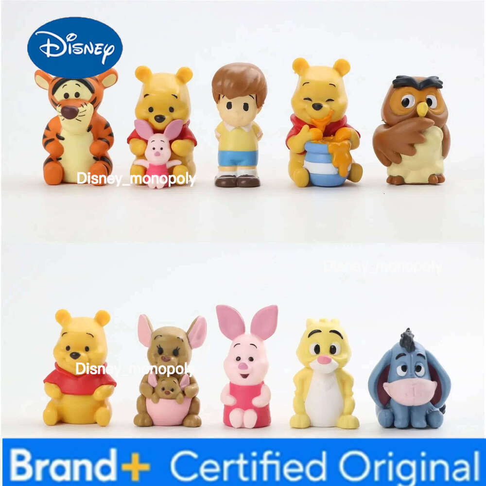 Disney 10pcs/Set Winnie The Pooh Piglet Tigger Eeyore Rabbit Owl Anime Action Figures Toy Cartoon Collection Doll Model For Kids H260105 H260105