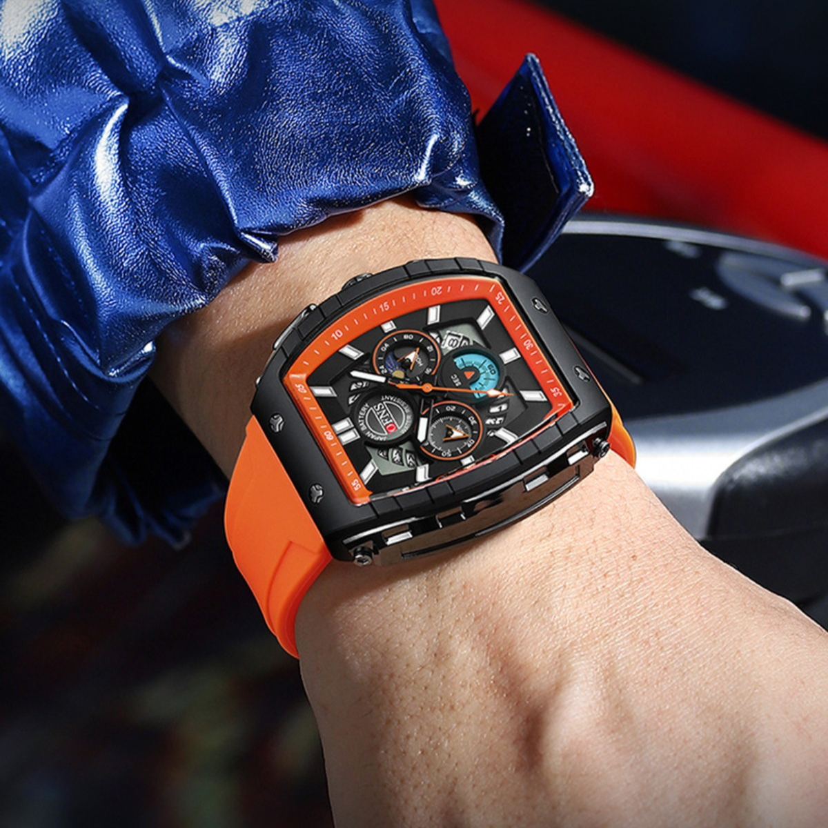 2026 Luxury Watch Men Anti-scratch Tonneau Waterproof Multi-Function Watch Trendy Calendar 3-eyes 6-pin Watch Original Watch Design Watch Factory Dire