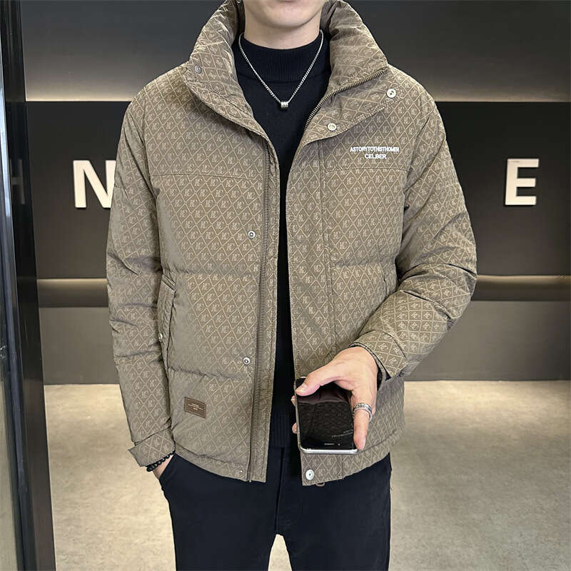 Winter New Stand Collar Fashion Casual Youth Warm Down Jacket Coat Men's Top