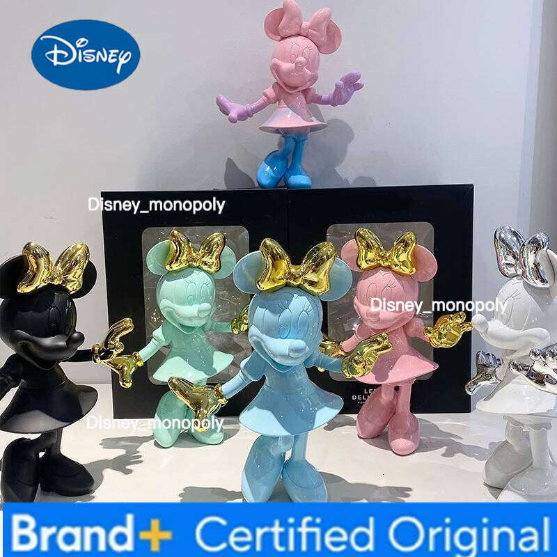 Disney Fashion Welcome Minnie Mouse Action Figure Mickey Statue Collection Advanced Room Decoration Simple Modern Ornaments Model Toys H260105