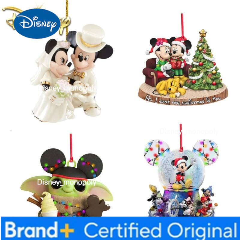 Disney New Hanging Mickey Mouse Pendants Grinch Ornaments Acrylic 2d Version Christmas Tree Decor Xmas Toys H260105