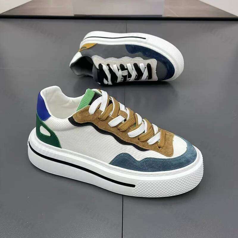 Free Gift Breathable Men's Sneakers With Box Autumn 20256 New Trendy Lace Up Height Increase Casual Comfortable Outdoor Non Slip Board Shoes