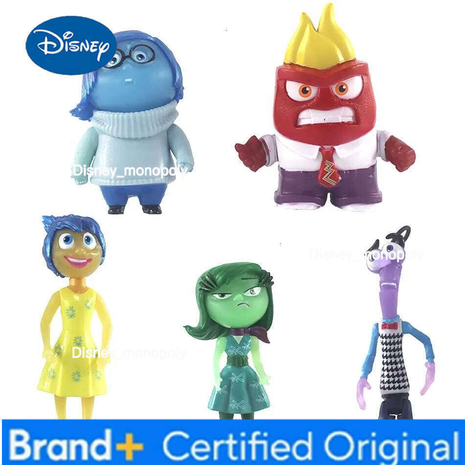 Disney 5/6 pcs Inside Out 2 Anime Joy Sadness Angry Figure Fear Disgust Kit Collection Model Toy Kids Gifts In Stock H260105 H260105