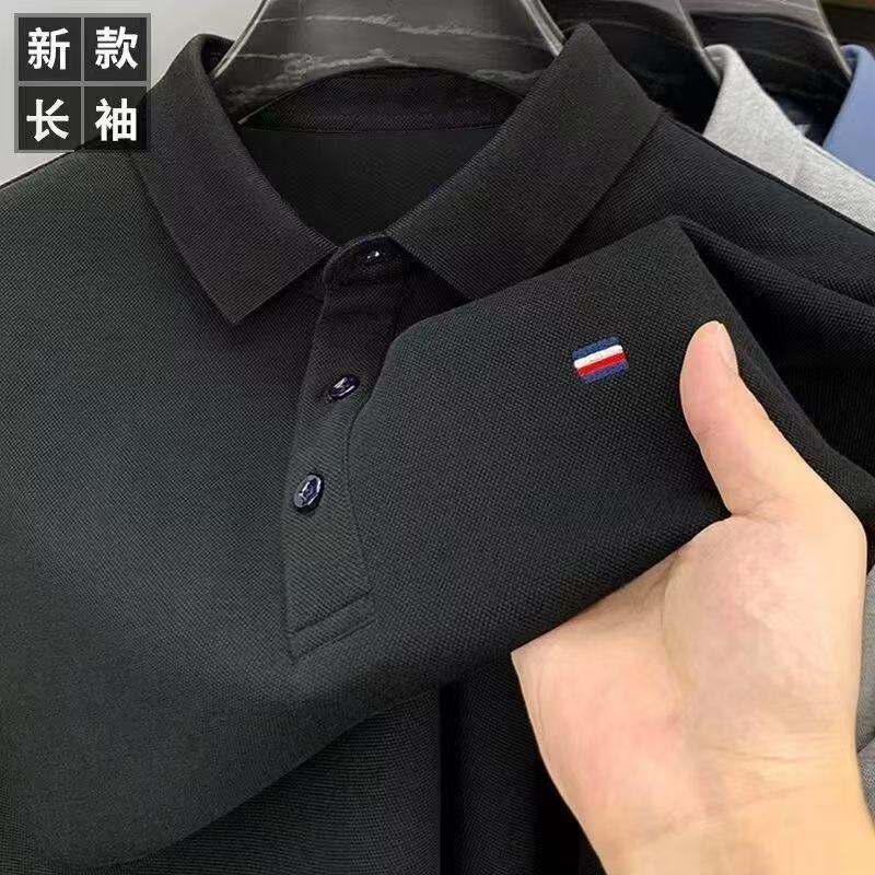 Luxury Brand Designer Clothes 2025 Spring And Autumn New Mens Long Sleeve T-Shirt Top Turn-Down Collar Polo Shirt Embroidered Floral Business Casual M