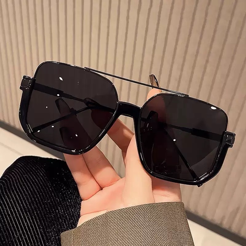 Double-beam Square Large-frame Men's Sunglasses Luxury Fashion High-end Designer Sunglasses Street Style Women's Sunglasses With Box