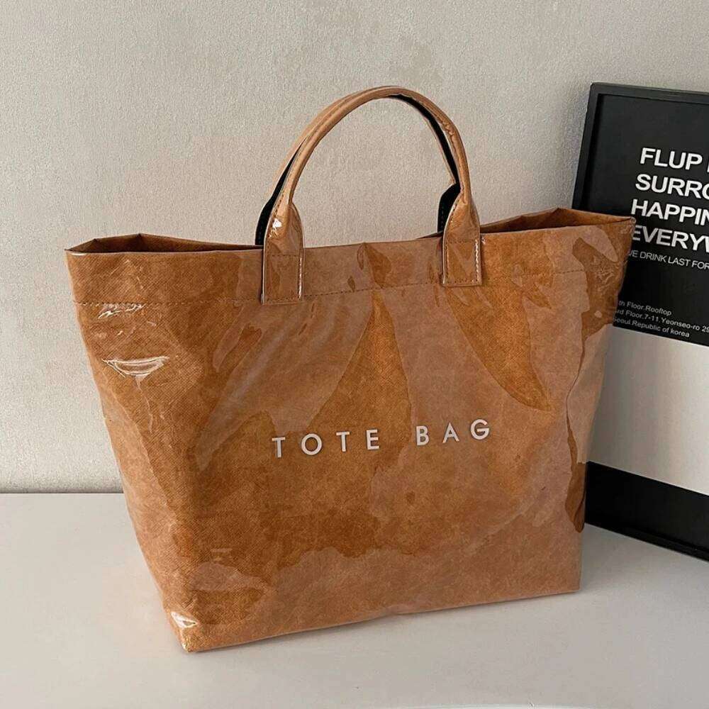 INS Popular Letter Prints Women's Tote Bags Large Capacity Transparent Jelly PVC Waterproof Shopping Bag Designer Handbags