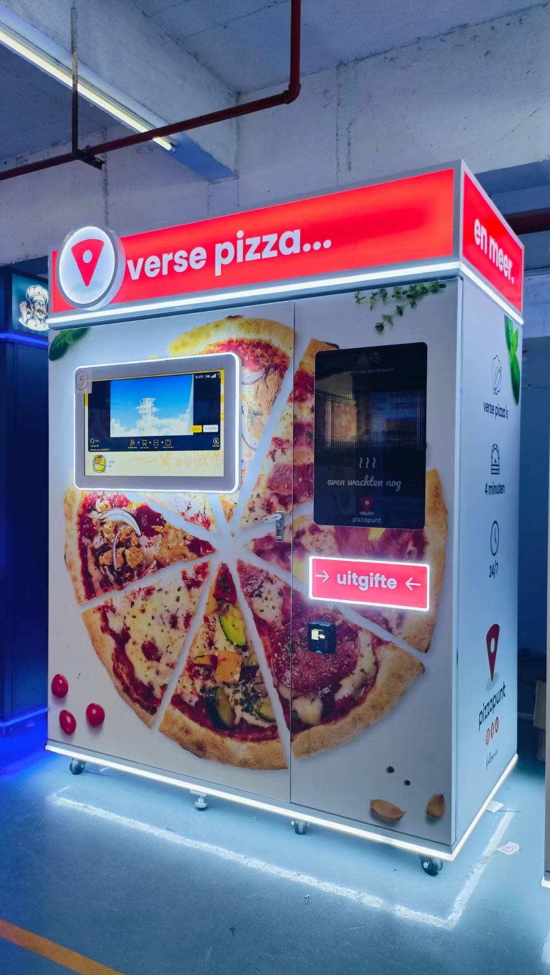 Self Service Full Automatic Commercial Pizza Vending Machine Outdoor Bakery Cooking Equipment with High Capacity Touch Screen