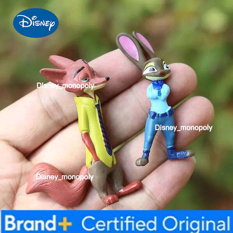 Disney 12PCS/4-8cm Cartoon Zootopia Fashion Trendy Action Figure Nick Fox Judy Toy Model Decor Children's Holiday Festival Gifts H260105 H260105