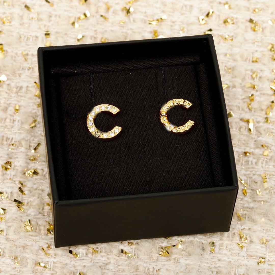 2026 Luxury quality charm stud earring with diamond simple design in 18k gold plated have stamp PS6285B
