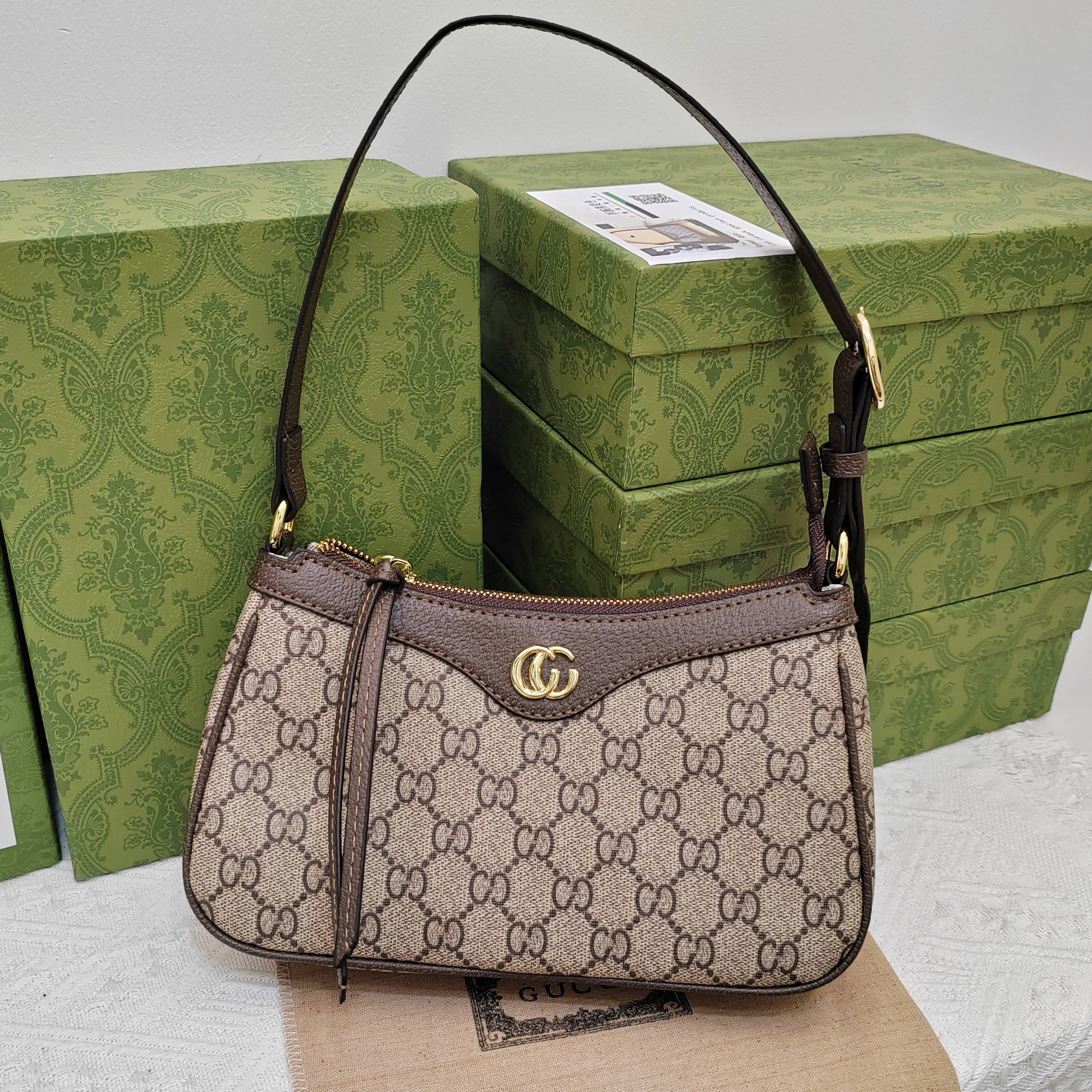 Designer Bag Shoulder Bag Luxury Bag Vintage Brown Floral Wallet Leather Leather Metal Chain Casual Crossbody Ophidia Top Craftsmanship Classic Casual