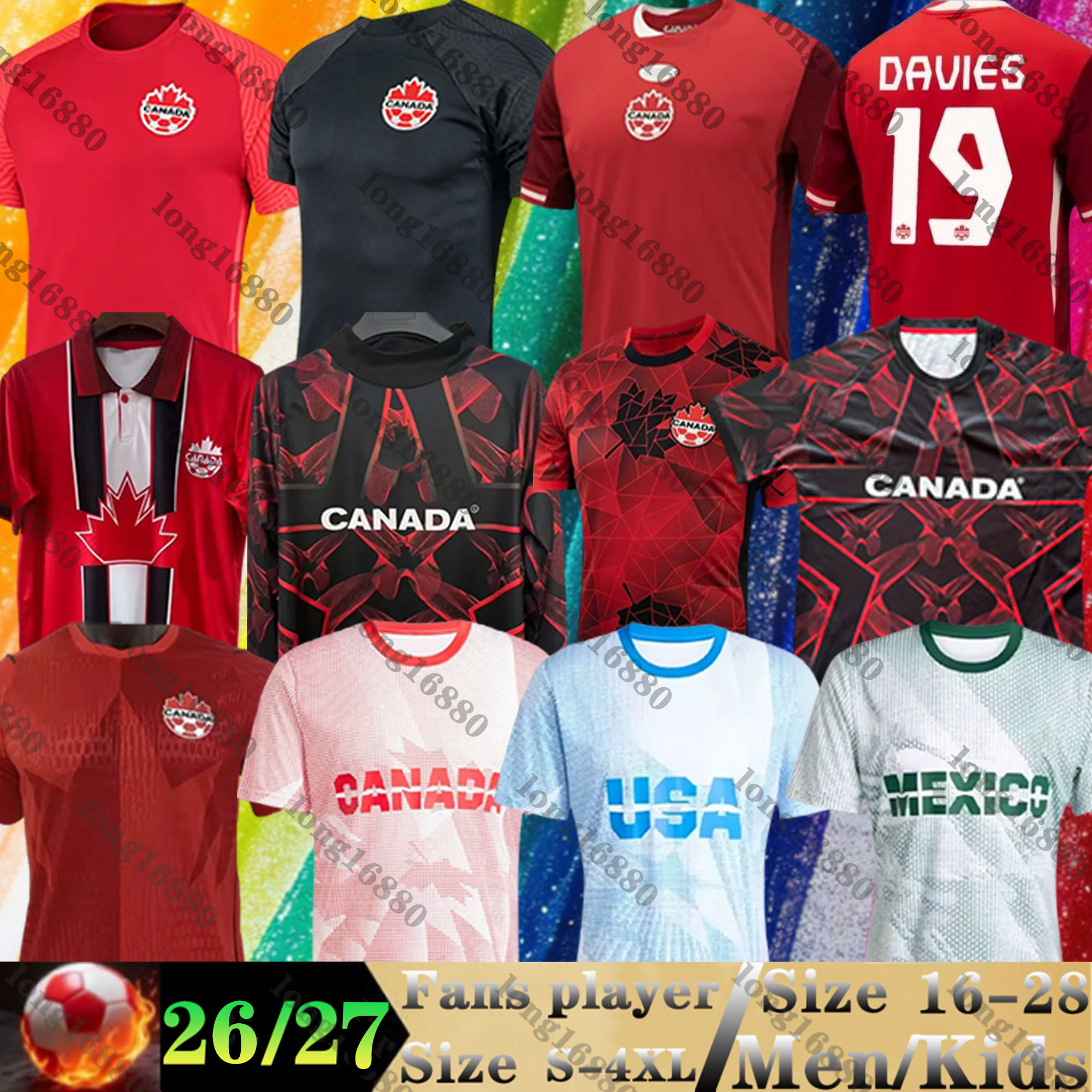 2025 2026 2027 Canada World Cup Soccer Jerseys J. DAVID LARIN DAVIES home maillots de futol EUSTAQUIO 24 25 26 27 football shirts BUCHANAN LARYEA CORNELIUS men uniforms