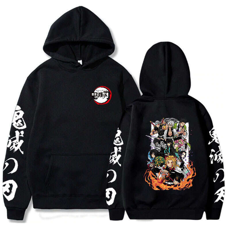 Pullover Hoodie Printed Sweatshirt Demon Slayer Cartoon Anime Loose Sweatshirt Rengoku Kyoujurou Jacket For Men