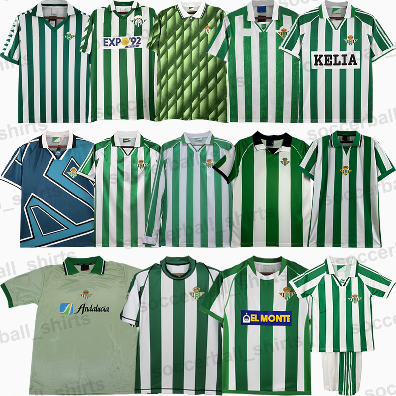 Real Betis Retro Football Soccer Jerseys Classic Football Shirts Tops Kits Vintage Men Kids JOAQUIN ALFONSO RINCON FINIDI ROLIVEIRA GORDILLO JUANITO VIDAKOVIC
