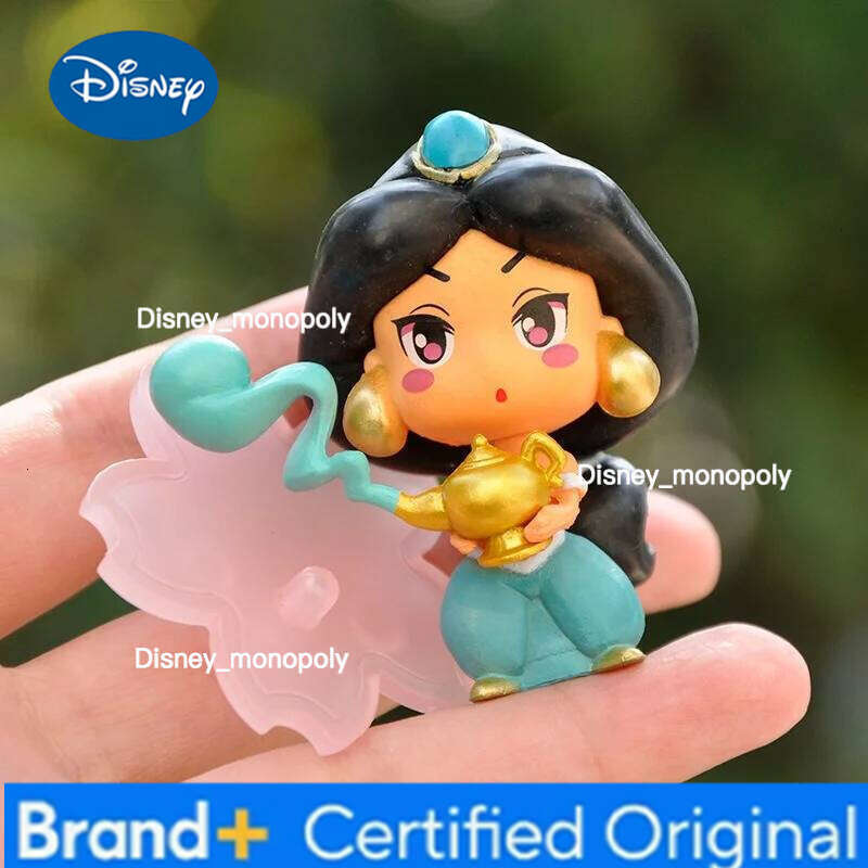 Disney 9 Pcs/Set Kawaii Q Princess 6cm Rapunzel Snow White Jasmine Mulan Ariel PVC Figurine Cake Ornaments Toys Kid Gift H260105