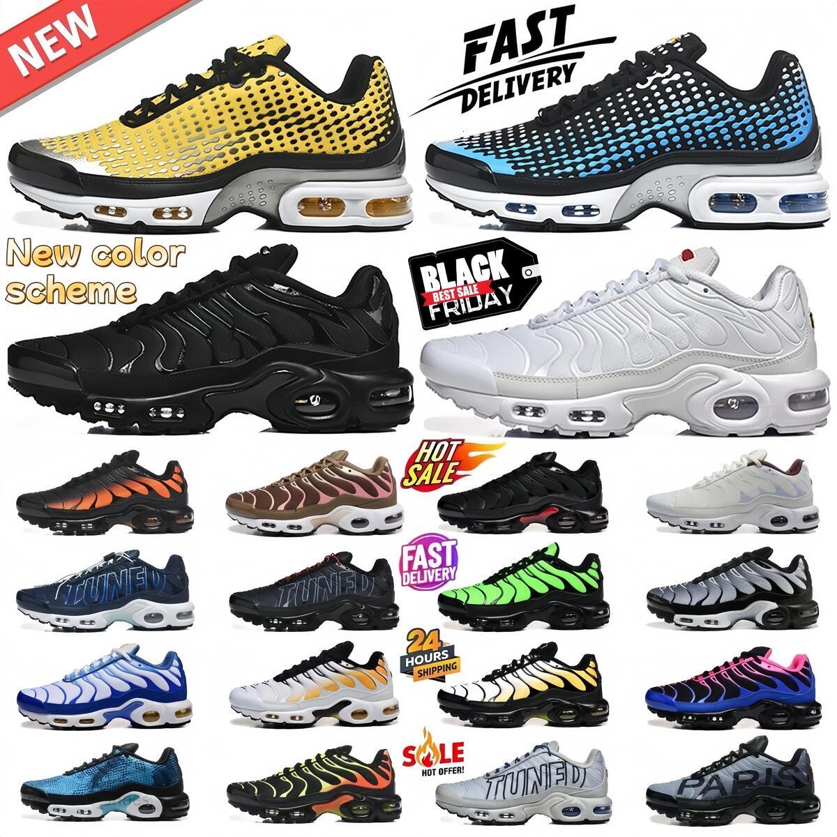 With Box tn Plus tn tns tnss chaussures designer shoes running shoes reflective Triple White midnight navy Tennis Breathable Men Women Trainers Sneakers size 36-45