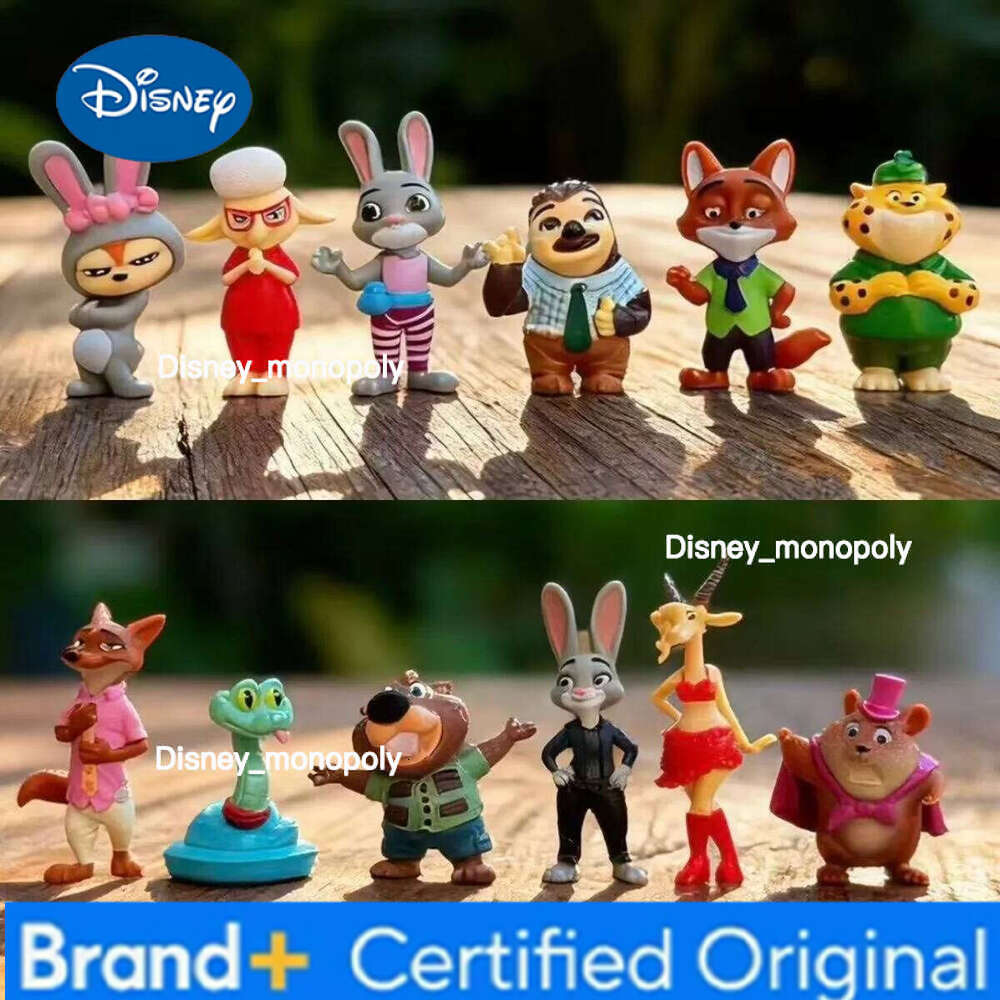 Disney 12Pcs Zootopia 2 Cartoon Anime Nick Fox Judy Zootropolis Utopia Action Figure Toys kids Room Ornaments Cake Topper H260105 H260105