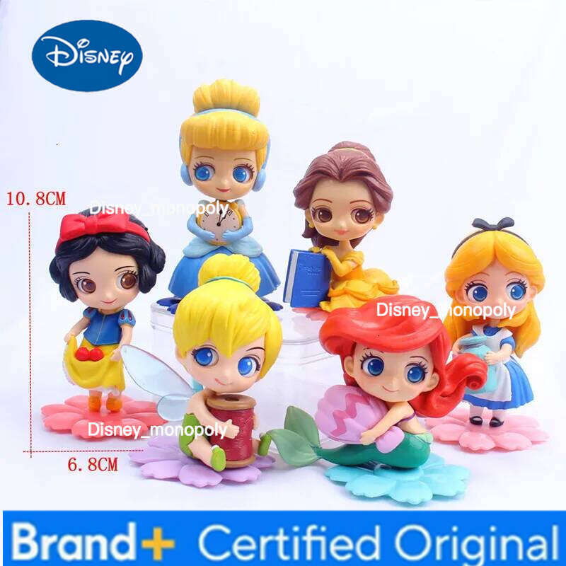 Disney 14 style Princess Q Posket Mermaid Tinker Bell Cinderella Action Figures PVC Model Dolls decor birthday party Kids Toy H260105