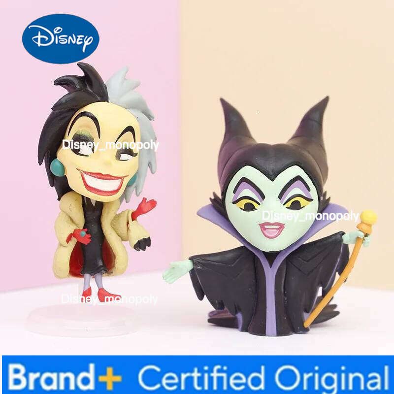 Disney 6pcs/Set Anime Villain Queen Cruella Maleficent Evil Witch Action Figure Collection Model Doll Toys Kids Birthday Gift H260105 H260105