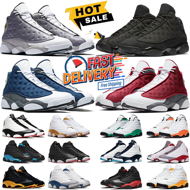Designer Shoes 13 13s Blue Grey Red Black Flint Court Purple Hyper Playoffs Wheat Royal Obsidian Breed Bred and White Sports Mens Womens Casual Sneaker